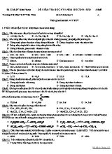 Đề kiểm tra học kỳ II môn Hóa học Lớp 9 - Mã đề A - Năm học 2019-2020 - Trường THCS và THPT Tân Tiến